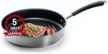 Сковорода-гриль для кулінато 26 см, з покриттям для індукційних та інших варильних поверхонь, вогнетривка, можна мити в посудомийній машині