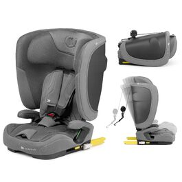 Автокрісло Kinderkraft FIX2GO i-Size 76-150 см (15 міс - 12 років), сіре, ISOFIX, з SPS+, H-GUARD+, 5 положень, з пранням чохла