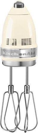 Міксер ручний KitchenAid 9 швидкостей, червоний (кремовий) з LED-дисплеєм та насадками