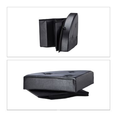 Relaxdays Кутовий пуф з місцем для зберігання