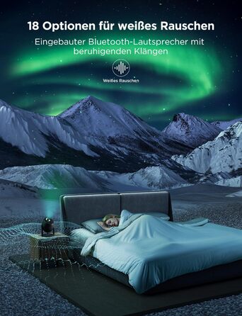 Проєктор зоряного неба Govee RGBW Aurora: Лампа, 52 сцени, таймер, 18 шумів, сумісність з Alexa Matter, для дитячої кімнати та спальні