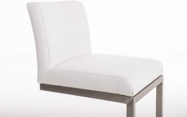 Барний стілець Paros з нержавіючої сталі, оббивка з тканини, з підлокітниками та ергономічною підніжкою, багато кольорів, колір: білий