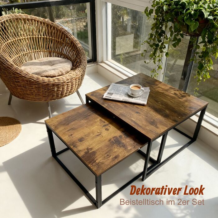 Набір столиків Relaxdays - 2 шт. в індустріальному стилі