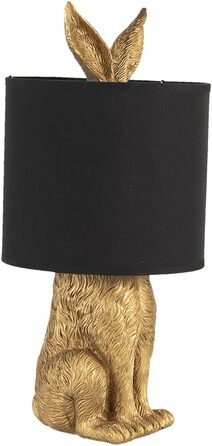 Настільна лампа Clayre & Eef з абажуром 60Вт 20x45 см золотисто-чорна