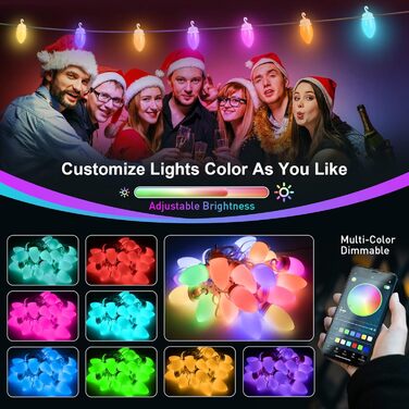 LED гірлянда для вулиці з таймером, 25+2 лампочки G40, 4 режими, димування, вологостійка, тепле світло, 15м, USB