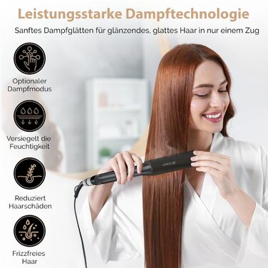 Випрямляч для волосся 2-в-1 Golden Goods з керамічним покриттям та титановими пластинами 42мм, LCD-дисплей, швидкий нагрів 25с, 10 температурних режимів 100-230°C