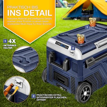 Автомобільний компресорний холодильник Tillvex 40-60 л з WiFi та охолодженням до -20°C (Navy Blue) | Електрична автохолодильна сумка 12/24V/230V для авто, вантажівок, кемпінгу з акумулятором