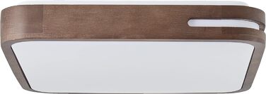 Світлодіодний лайтбокс - регулювання яскравості в 3 ступені за допомогою настінного вимикача - стельовий світильник теплого білого кольору (3000 K) - діаметр 39 см - 24 Вт - 2100 лм, виготовлений з дерева/пластика/металу в кольорі світле дерево/білий (сте
