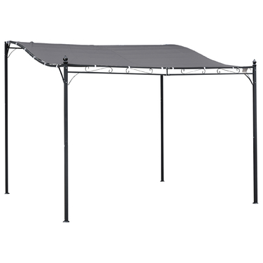 Намет з навісом для садової альтанки з навісом Outsunny Pergola Metal Grey 297x297см для саду, патіо, балкона