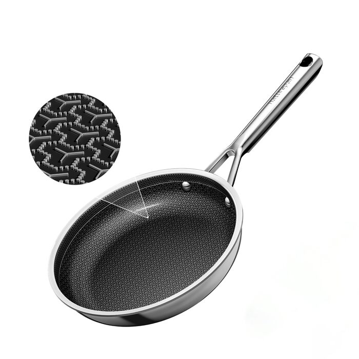 Набір сковорідок DiamondTitan Edelstahl 3 шт. (20+24+28 см), антипригарне покриття кераміка, для всіх плит, з лазерним тисненням, холодна ручка, придатні для миття в посудомийній машині