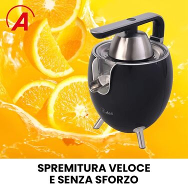 Соковижималка ARSPRE03 JUICE ART, невеликий електричний дизайнерський прес - соковижималка для цитрусових 0,5 л з фільтром з нержавіючої сталі, 2 конуса соковижималки для цитрусових - ідеально підходить для вичавлювання соку з апельсинів і гранатів