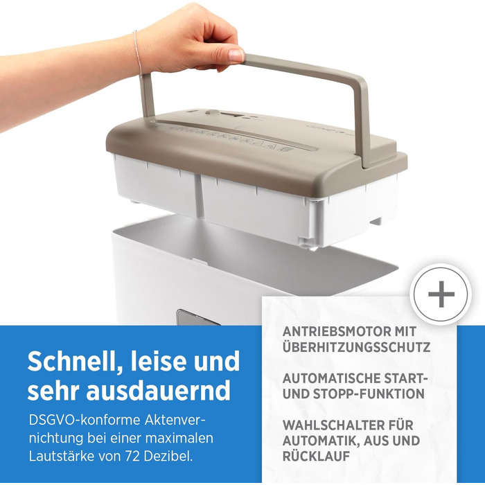 Шредер Genie 440 X II P4: Активний знищення документів, 9л, автоматичний старт/стоп, компактний, для дому та офісу