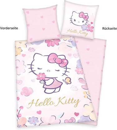 Комплект постільної білизни Klaus Herding Hello Kitty 80х80 см + 135х200 см рожевий