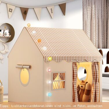 Дитячий намет для гри в приміщенні JRUKM - ігровий будиночок для дівчаток та хлопчиків, намет-ігровий будиночок для дитячої кімнати, для ігор та читання (нейтральні кольори)