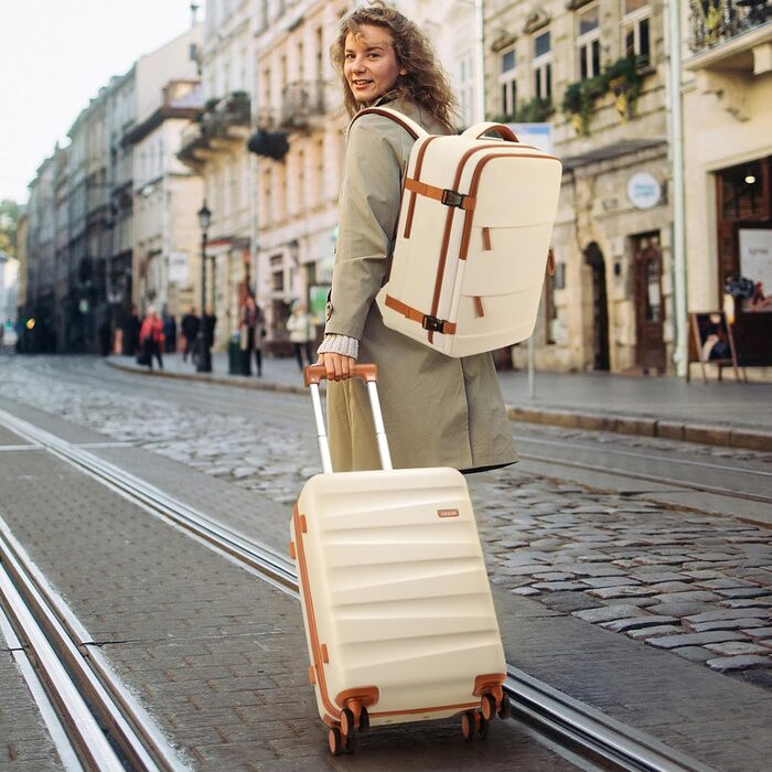 Набір валіз Gepäck: Рюкзак, ручна валіза з полікарбонату, набір з 3 шт. (20 дюймів), з спін-колесами та TSA-замком