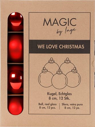 Різдвяні кулі INGE-Glas Magic 12 шт 8 см золотисті