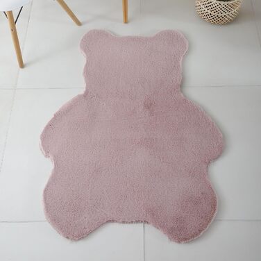 Дитячий килимок SIMPEX Shaggy Bear Shape 80 x 100 см Pink Runner - Kuntsfur Rug Дитячий ігровий килимок Антиалергенний і Extra Soft - Килимки для дитячої кімнати для хлопчика і дівчинки Дитячий килимок
