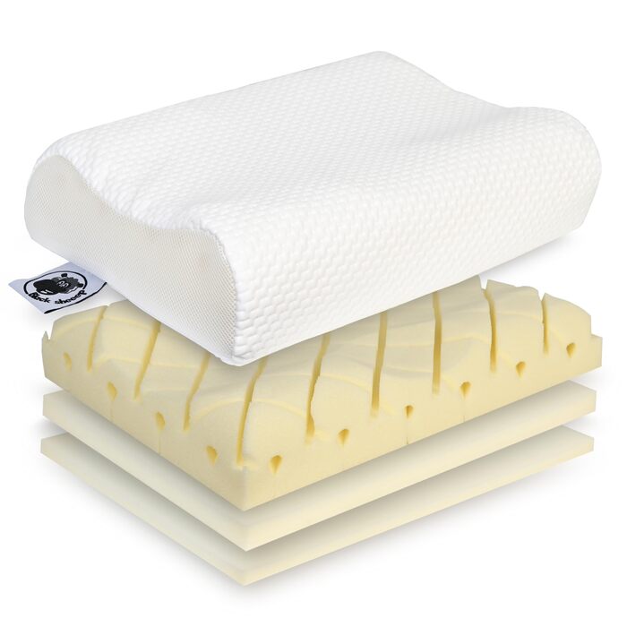 Ортопедична подушка для шиї Black Sheeep з ефектом пам'яті (Memory Foam), ергономічна з чохлом з евкаліпту для алергіків та тих, хто спить на боці, Made in Germany