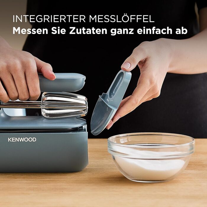 Міксер ручний Kenwood QuickMix Go HMP40.000RD, сіро-блакитний, 350W, з нержавіючою сталею, з кейсом