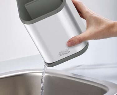 Підставка для столових приборів Joseph Joseph Duo для кухонної мийки з місцем для ножів, сіра (сталь)