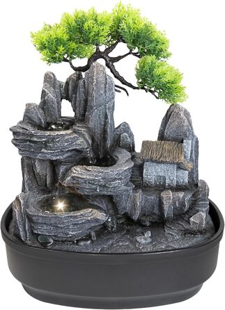 Кімнатний фонтан Лемодо з LED-підсвічуванням, 3-рівневий, для дому, офісу, 27x19x33 см