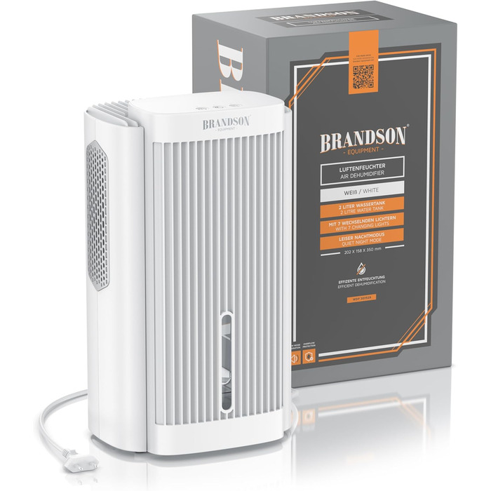 Електричний осушувач повітря Brandson – 2000 мл для кухні, спальні, офісу, гаража