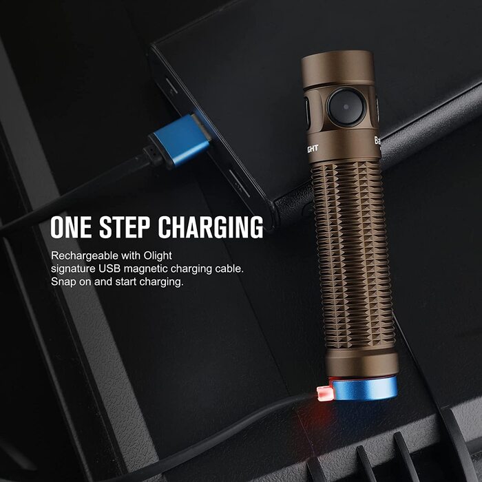 Світлодіодний ліхтарик OLIGHT Baton 3 Pro холодного білого кольору, надзвичайно яскравий 1500 люмен 175 метрів USB-акумуляторний ліхтарик з 6 режимами освітлення, 120 днів яскравості IPX8 водонепроникний портативний ліхтарик (Desert Tan) Desert Tan холодн