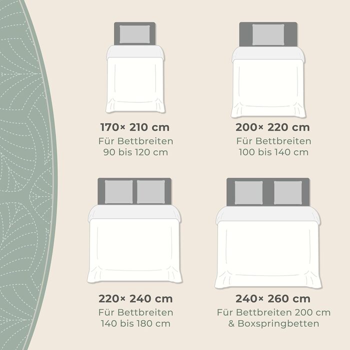 Преміум ковдра-плед Gräfenstayn 240x260 см – надзвичайно м'яка, безшовна стежка, дизайн з листям, для ліжка та дивану (кремовий)