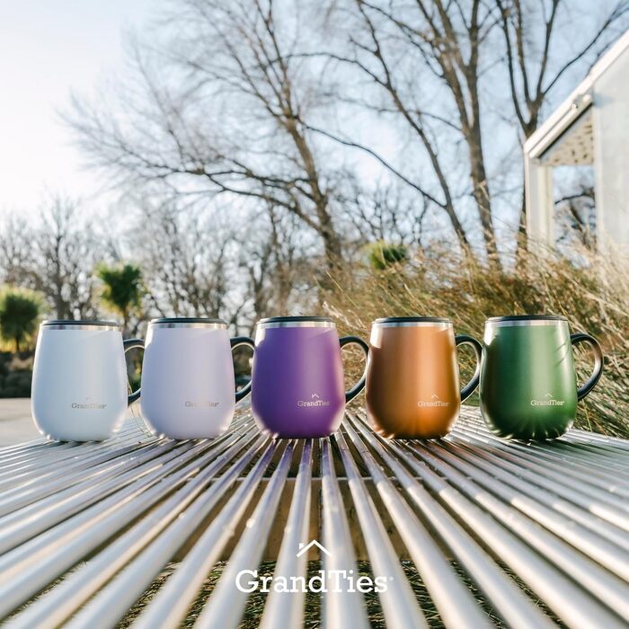 Термокружка Grandties з кришкою-ковзанням - 480 мл, з подвійних стінок з нержавіючої сталі, для гарячих та холодних напоїв | Зручний дизайн з ручкою, захист від розливання