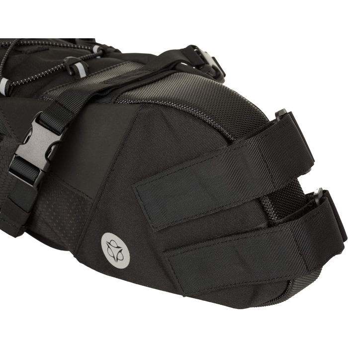 Велосипедна сумка-сідло AGU Seat-Pack, сідло для байкпакінгу 10 л, водовідштовхувальне, світловідбиваюче, легке складання, 100 перероблений поліестер - чорний