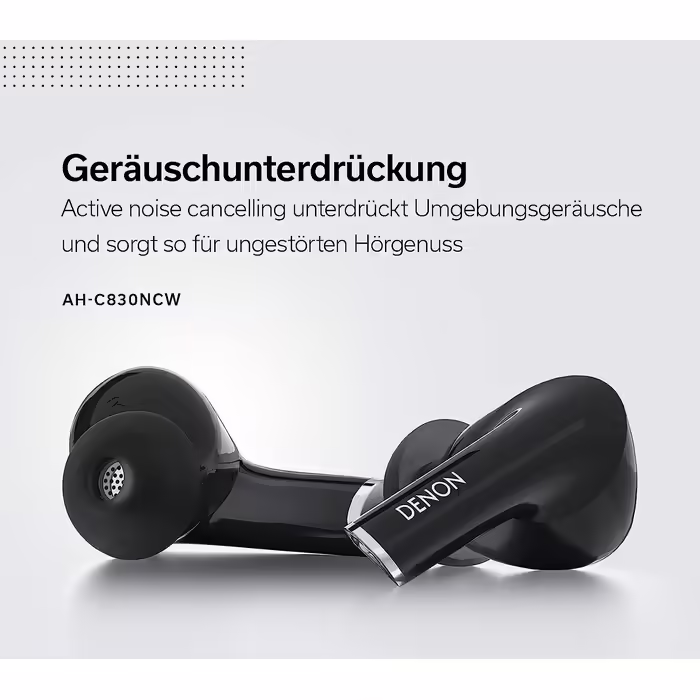 Бездротові навушники Denon AH-C830WNC In-Ear з Bluetooth, шумозаглушенням, Soundmaster-тюнінгом, до 24 годин автономної роботи, білі