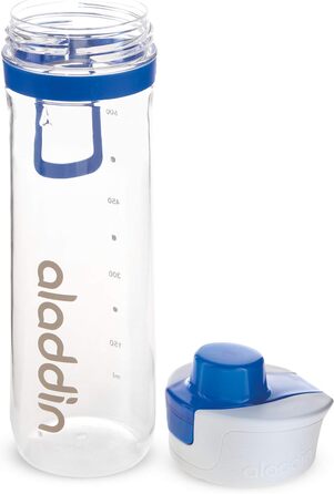 Пляшка для води Aladdin Active Hydration Tracker Sport 0.8 л - Керування однією рукою Герметична кришка - Функція поповнення - Без бісфенолу А - Гладкий носик - Ремінець для перенесення пальців - Можна мити в посудомийній машині (синій)