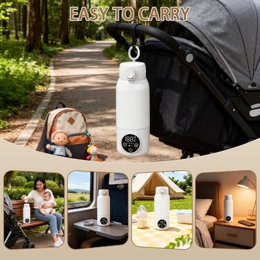 Мобільний підігрівач для пляшечок Baby, 500 мл, 100 Вт, акумулятор 11000 мАг, для подорожей та авто