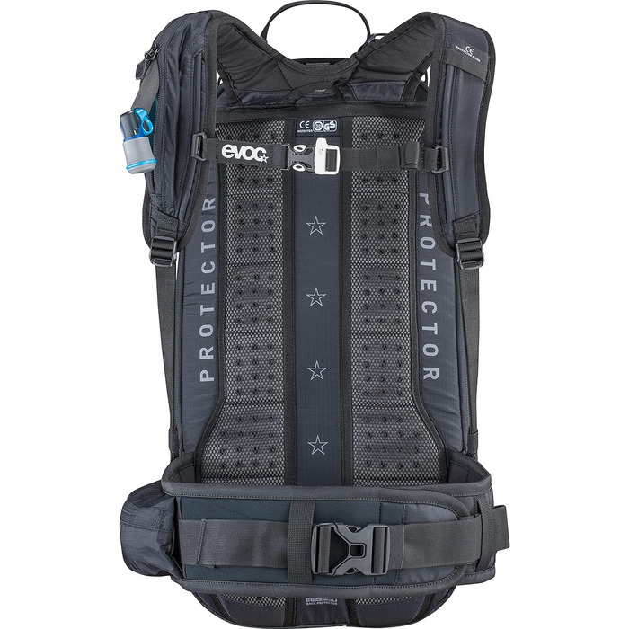 Рюкзак EVOC FR PRO 20l Protector Backpack Daypack (інтегрований захист спини, LITESHIELD SYSTEM, кріплення системи гідратації, лавинне відділення, тримач для лиж та сноуборду, розмір S, M/L, XL) (Чорний, S)