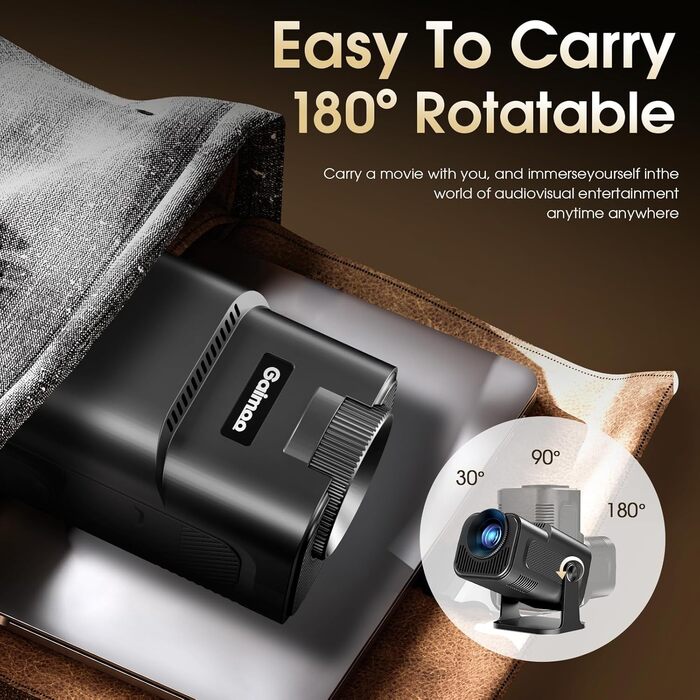 Портативний відеопроектор Mini Beamer 1920x1080P з підтримкою Android TV, WiFi 6, BT5.2, HDMI, USB, PS5, Laptop та мишкою