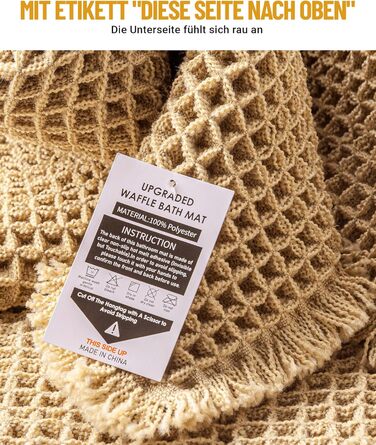 Набір килимків для ванної кімнати, антиковзні килимки, килимок для ванної, набір 2 шт, бохо килимок для ванної, пральний душ-килимок для вітальні, спальні, ванної кімнати, декор для ванної, 51 x 60 см + 41 x 61 см, коричневий та білий (коричневий)