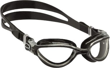 Окуляри Cressi Thunder - окуляри для плавання для дорослих преміум-класу з захистом від запотівання і 100 захистом від ультрафіолету (чорний / сріблясто-чорний прозорий об'єктив)