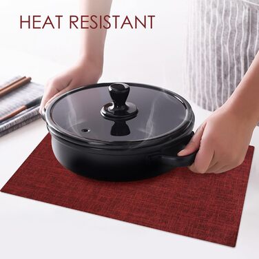 Набори тканинних серветок на стіл, 8 шт, Бордовий колір, Стійкі до високих температур, Легко миються, для кухні