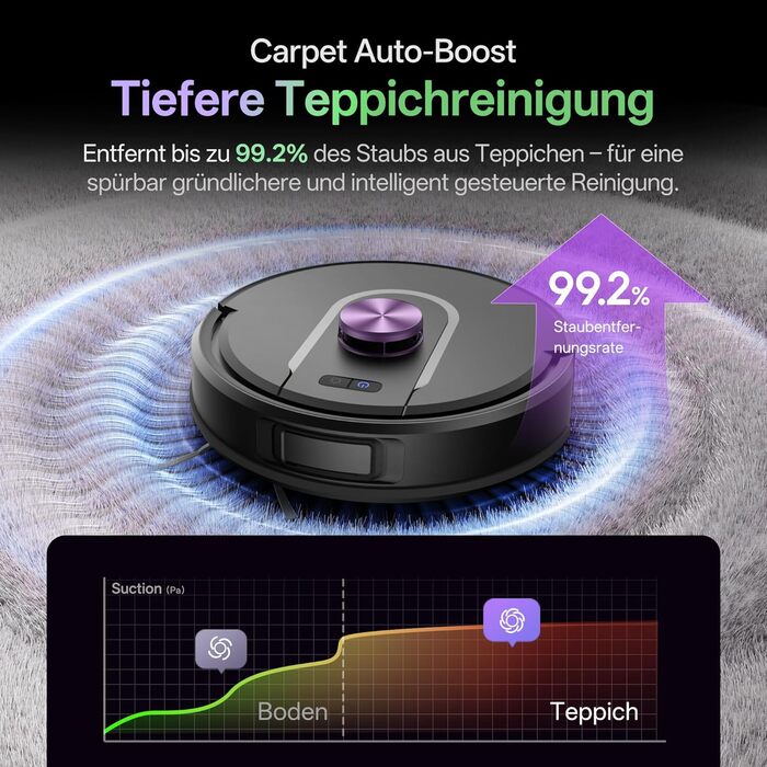 Робот-пилосос Vexilar W15 з функцією миття підлоги, бездротовий, 10000Pa, LiDAR-навігація, 180 хвилин роботи, керування через додаток та голосовий помічник