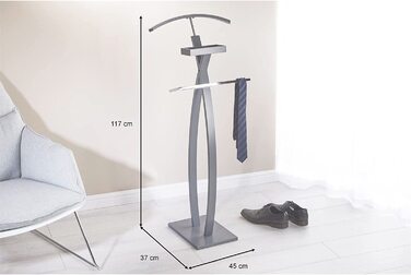 Сучасний органайзер для одягу з вішалкою для штанів та місцем для прикрас, білий (сірий)