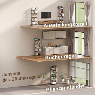 Стелаж HOMCOM з 5 полицями, підлоговий, в індустріальному стилі з металевим каркасом, відкритий для зберігання в вітальні, офісі, кабінеті, 60x30x170,5 см, чорний