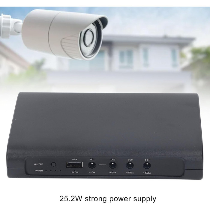 Портативний UPS з акумулятором 12000mAh (44.4WH) для роутера, камери WiFi, з USB-DC виходами, захист від короткого замикання (EU-штекер)