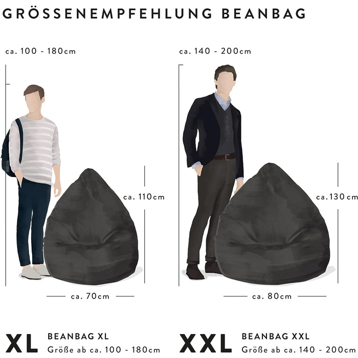 ТОЧКА СИДІННЯ тільки від MAGMA Beanbag Jamie XXL приблизно 300 літрів піску 80x130 см / 300 л піску