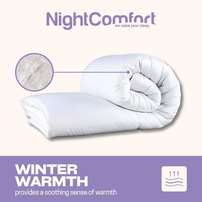 Ковдра антиалергенна Night Comfort Cosy Nights, 200x135 см, 16.5 Tog, Біла, Преміум мікрофібра