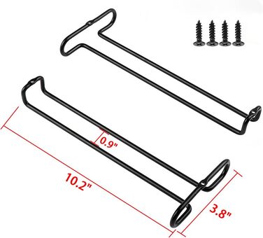 Настінна полиця для бокалів GeLive, 17,8 см, підставка для бокалів, 2 шт., чорний колір. Організатор для кухні та бару.
