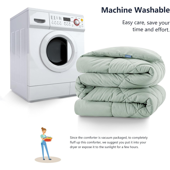 Ковдра CozyLux 200x200 см для всіх сезонів, ковдра з мікрофібри 300gsm, біла, 200x200 см, дихаюча, для сну