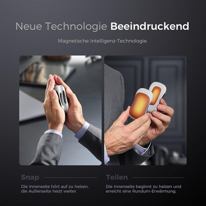 Електричні грілки для рук OCOOPA UT3 PRO 2 шт., 10000mAh, USB Powerbank, багаторазові, 4 режими нагріву, до 58°C, для чоловіків, ідеально для гольфу, полювання та кемпінгу, чорний