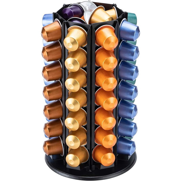 Тримач для капсул кави Bagoo для Nespresso з поворотним механізмом 360° та додатковим відсіком для капсул (56+)