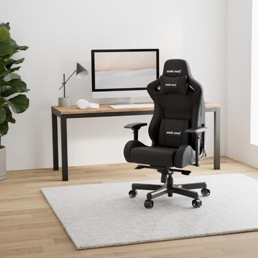 Крісло ігрове Anda Seat Kaiser 2 XL Schwarz Leder - ергономічне, з регульованими підлокітниками та подушками для голови та попереку, для дому та офісу