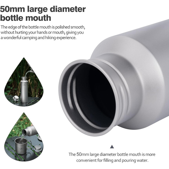 Фляга для води iBasingo Titan 550ml - Металева, для туризму, спорту, з широким горлом